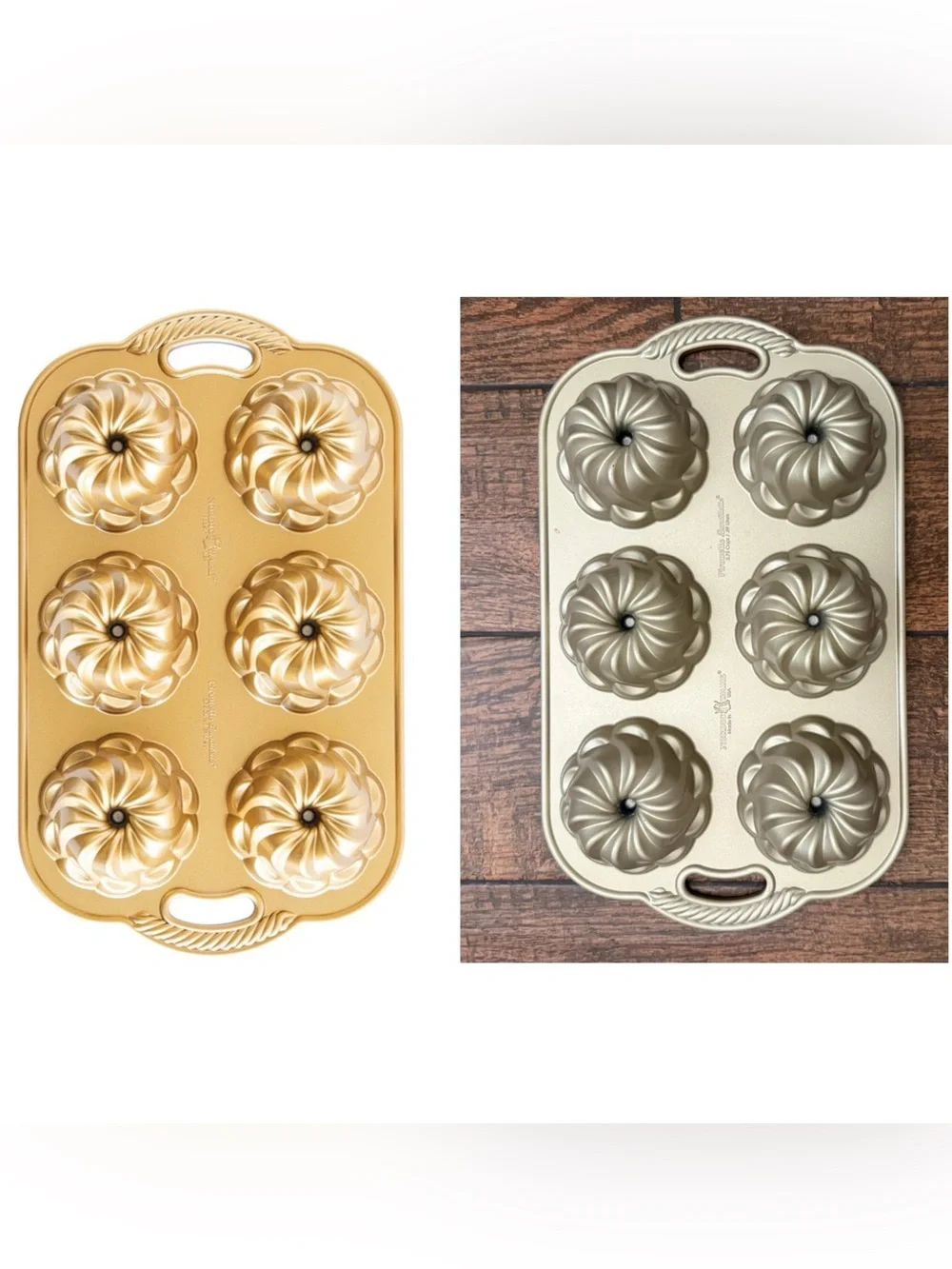 Nordic Ware Pirouette 6 Cavity Bundtlette, 3.75 Cup Capacity